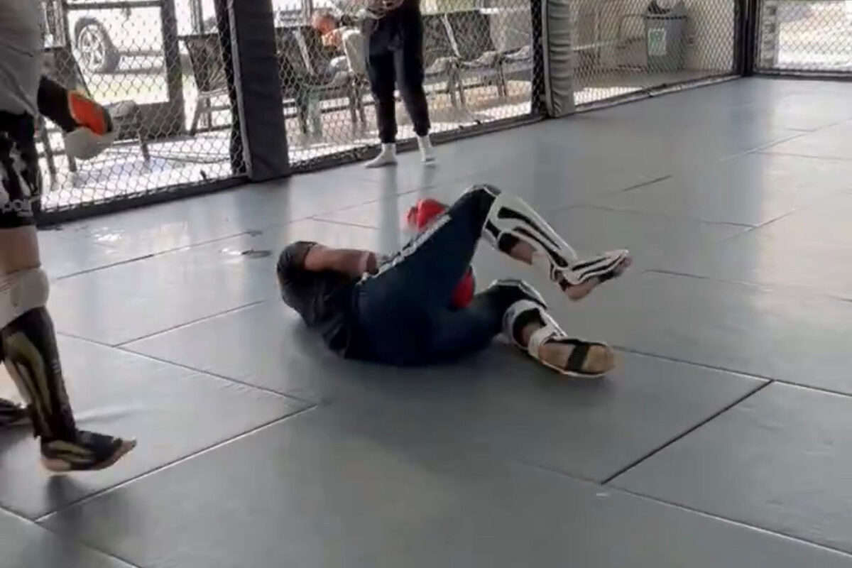 Giga Chikadze shares video of moment he tore groin while training for UFC 296