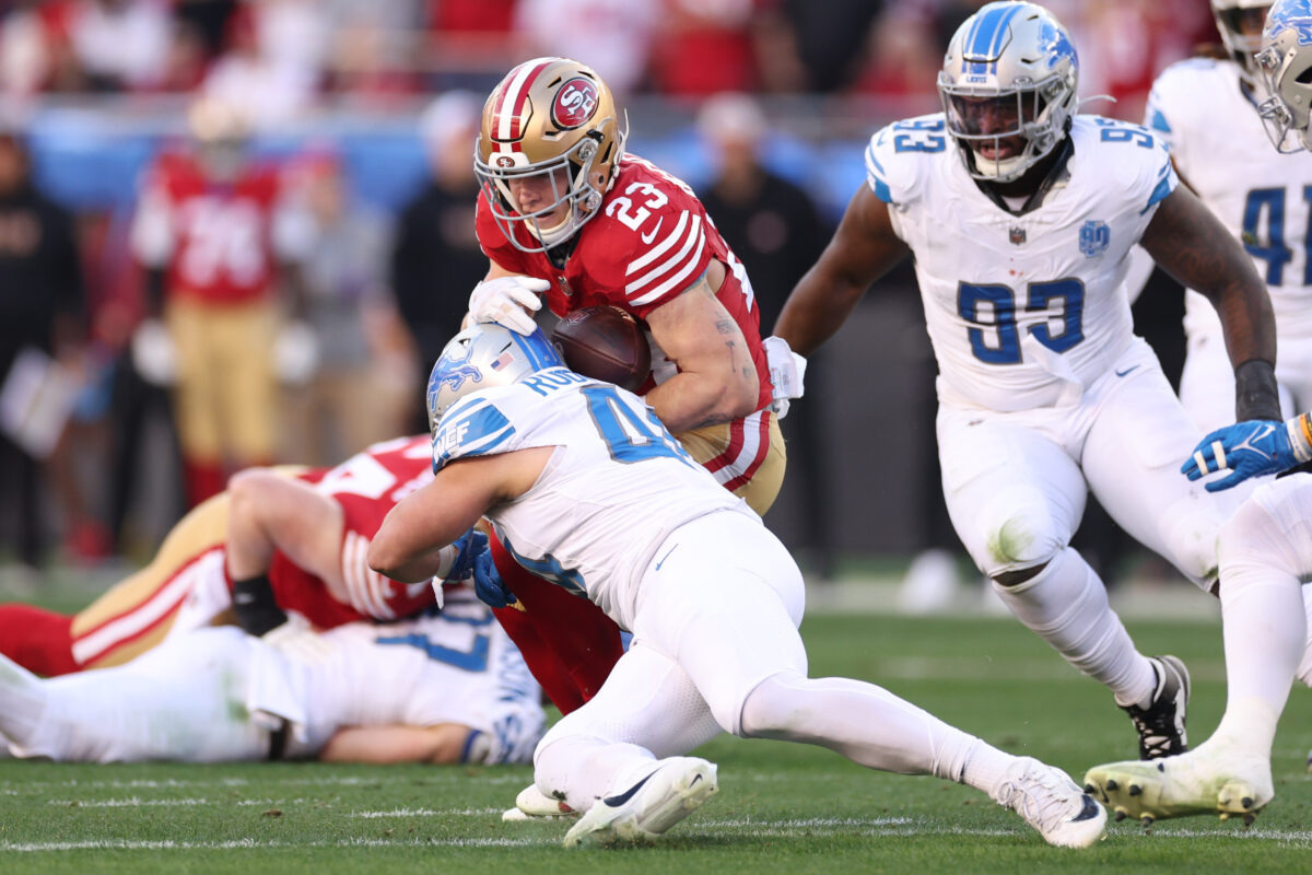 Watch: Christian McCaffrey gets 49ers on the board in NFC Championship vs. Lions