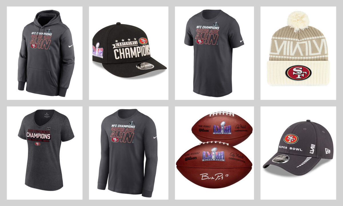 SF 49ers NFC Champions gear: 49ers Super Bowl LVIII hats, t-shirts, hoodies and more