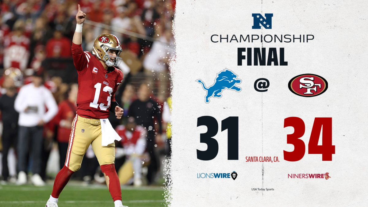 49ers overcome 17-point deficit to beat Lions 34-31, make Super Bowl