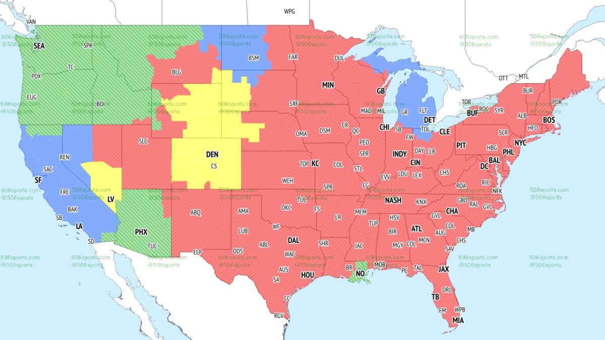 NFL Week 18 TV broadcast maps