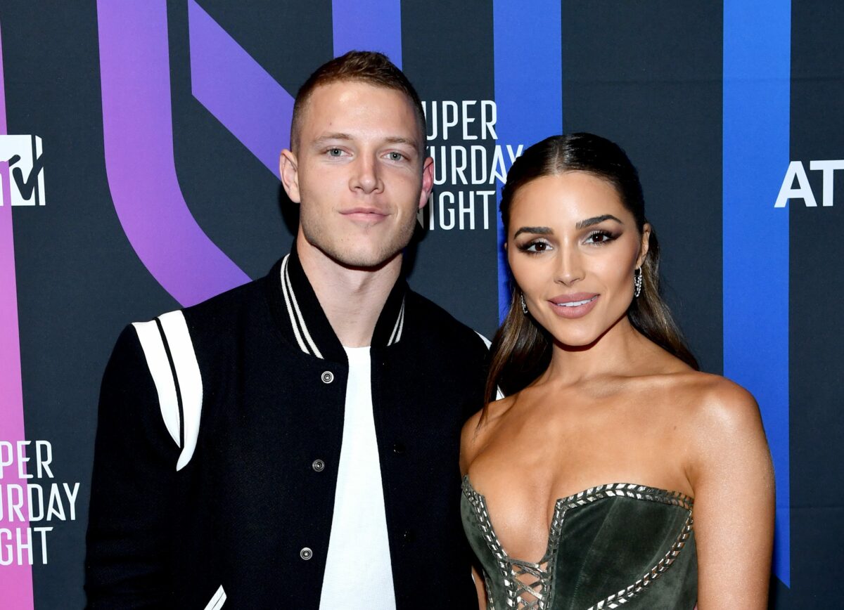 Olivia Culpo hints at wearing a Kristin Juszczyk design to support Christian McCaffrey and the 49ers