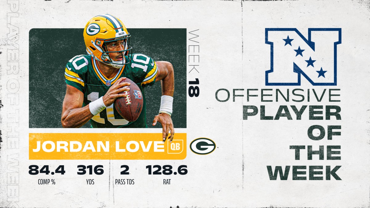 Packers QB Jordan Love named NFC Offensive Player of the Week for Week 18