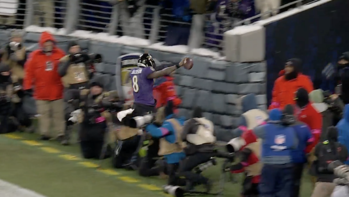 Lamar Jackson sprinted straight into the tunnel after scoring a Ravens’ game-icing TD