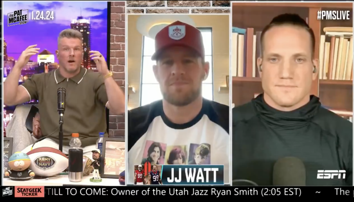 J.J. Watt brilliantly shuts down Taylor Swift nonsense from the haters on The Pat McAfee Show