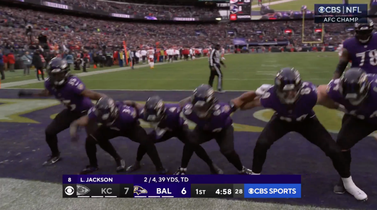 The Ravens trolled the Chiefs with a Swag Surfin’ celebration after Zay Flowers’ touchdown