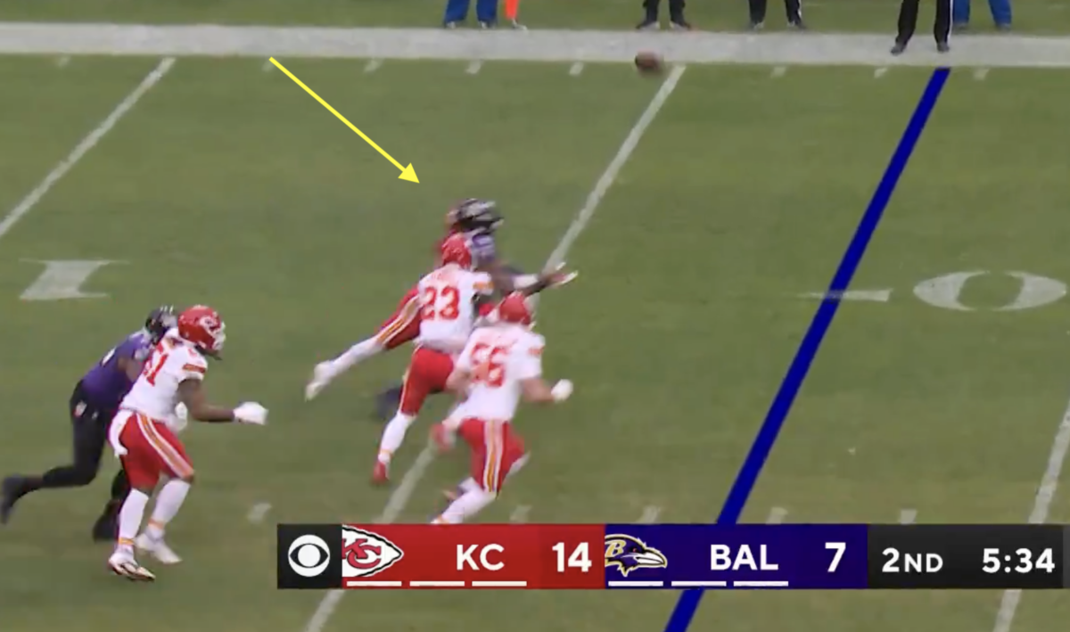 Lamar Jackson unbelievably completed a pass to himself for a first down against the Chiefs