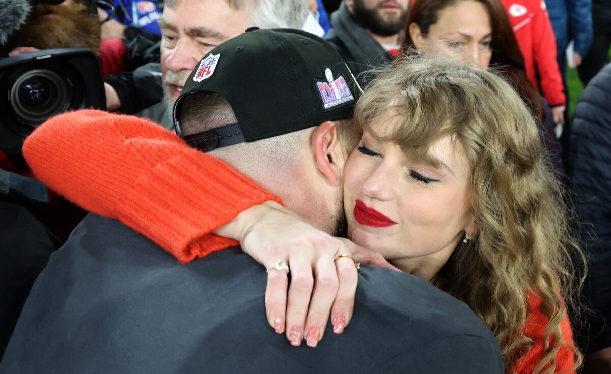 Pat McAfee continues ripping haters of Taylor Swift and Travis Kelce by swooning over Chiefs postgame video