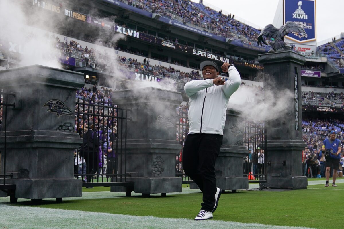 Watch: Ray Rice, a former Rutgers football standout, gets an ovation as he is honored by the Baltimore Ravens