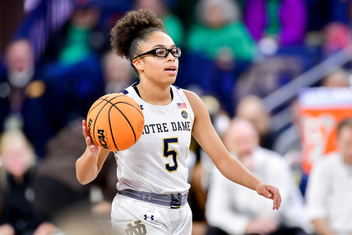 Watch: Notre Dame’s Olivia Miles practices shooting before UConn game