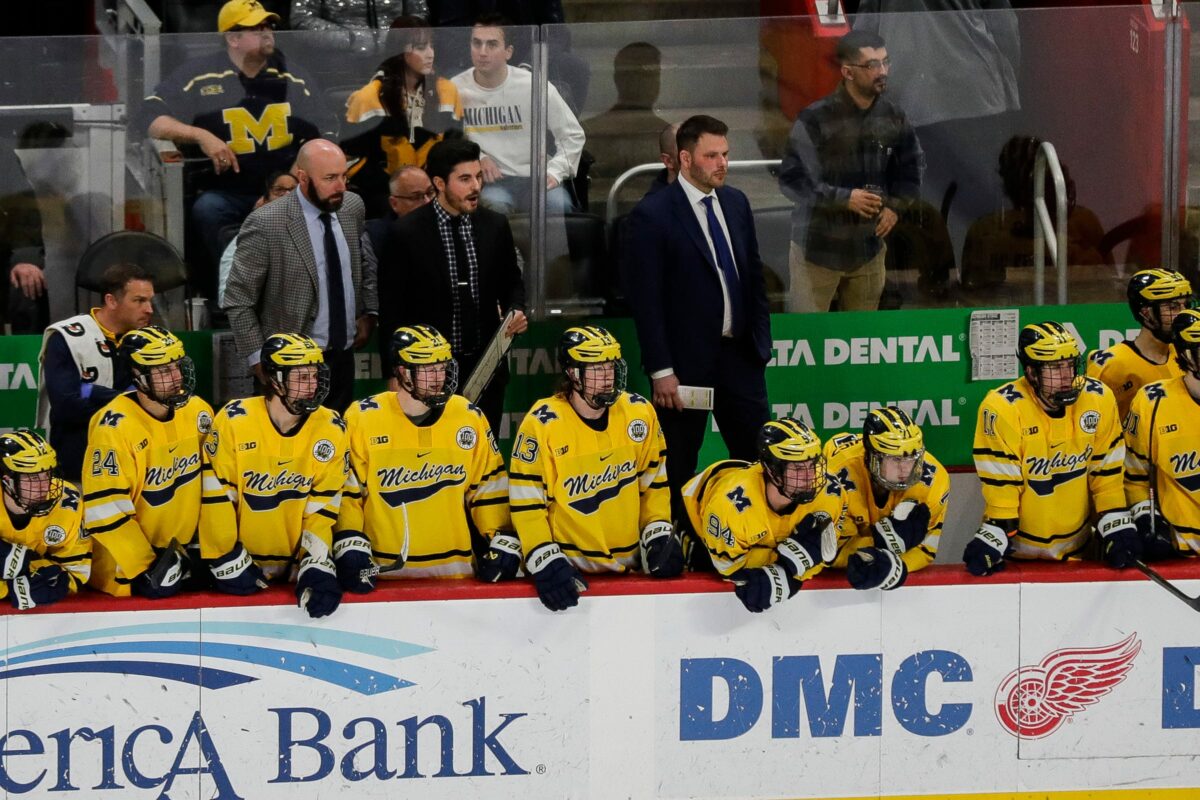 LOOK: Michigan hockey coaches don’t join handshake line with Michigan State