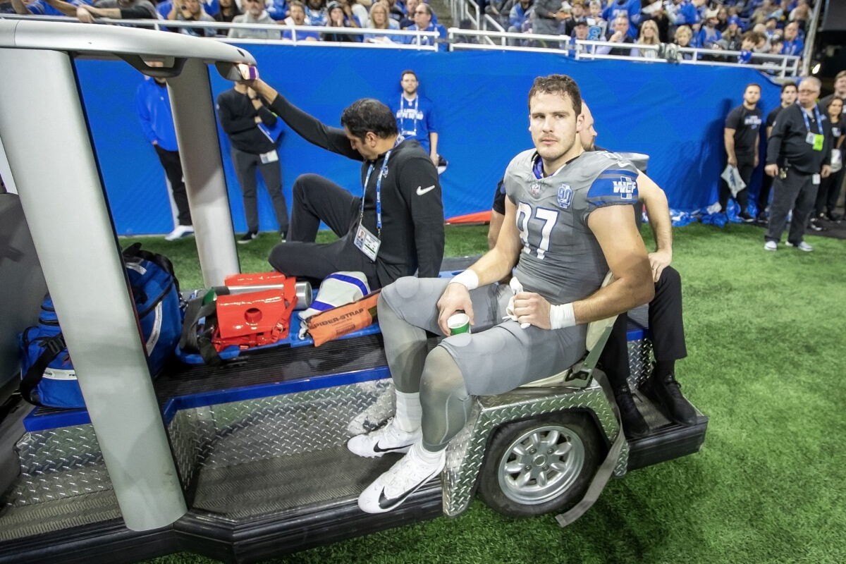 Dan Campbell on Sam LaPorta’s injury: ‘Not as bad as it looked but it’s not good news’