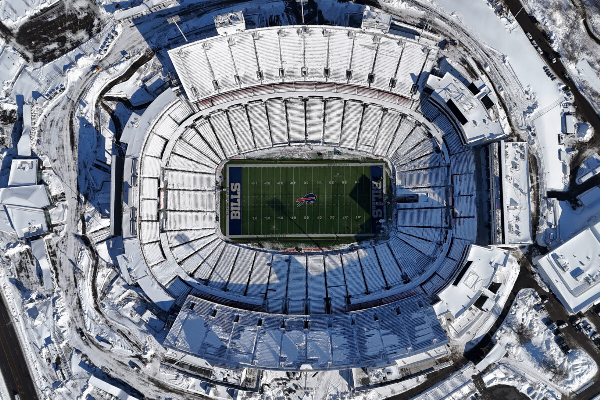 LOOK: Bills fans deal with snow-filled Highmark Stadium