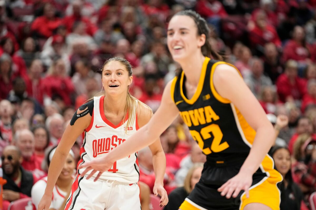 Iowa’s Caitlin Clark passes former Ohio State guard Kelsey Mitchell for all-time Big Ten scoring lead