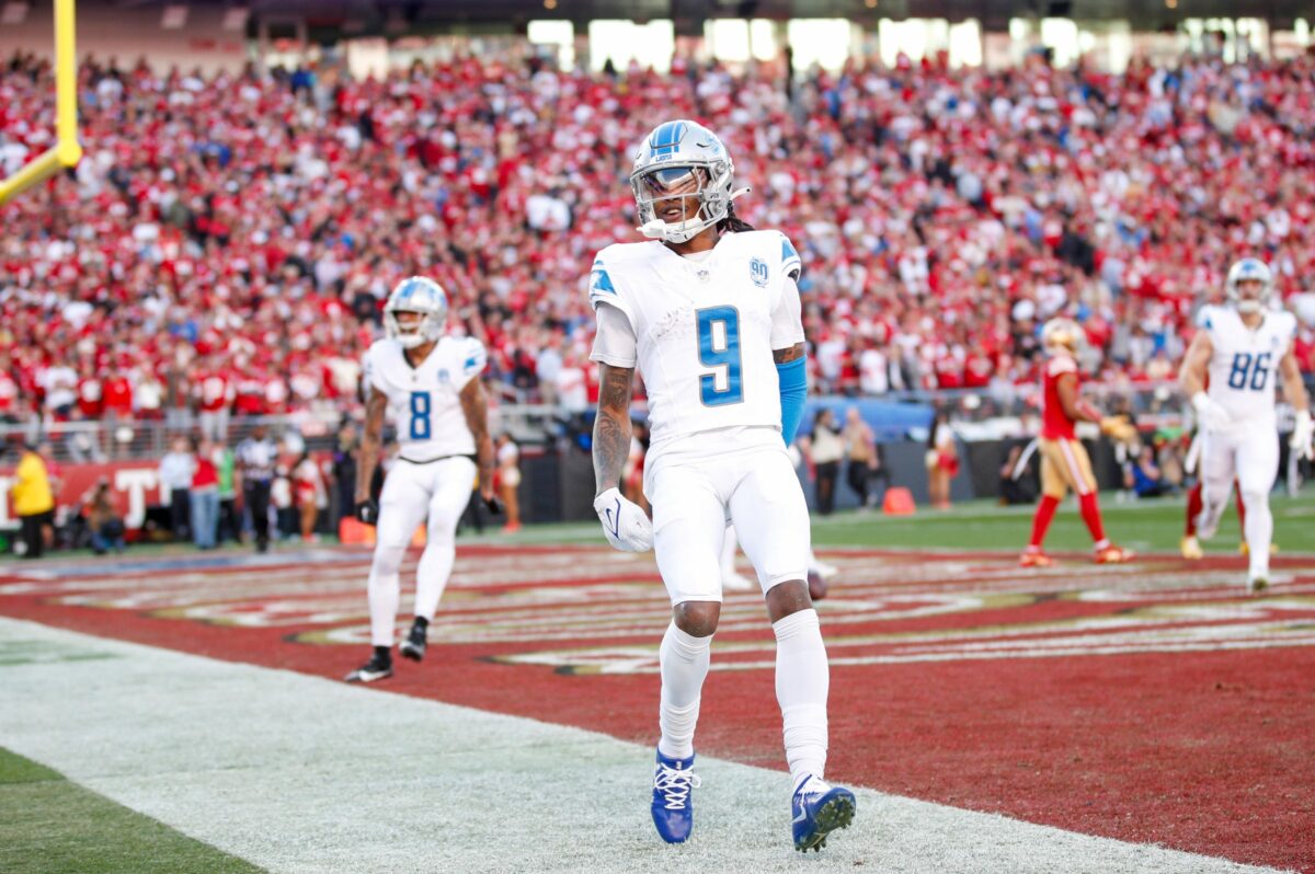 WATCH: Jameson Williams, Jahmyr Gibbs shine in first half of NFC Championship game for Lions
