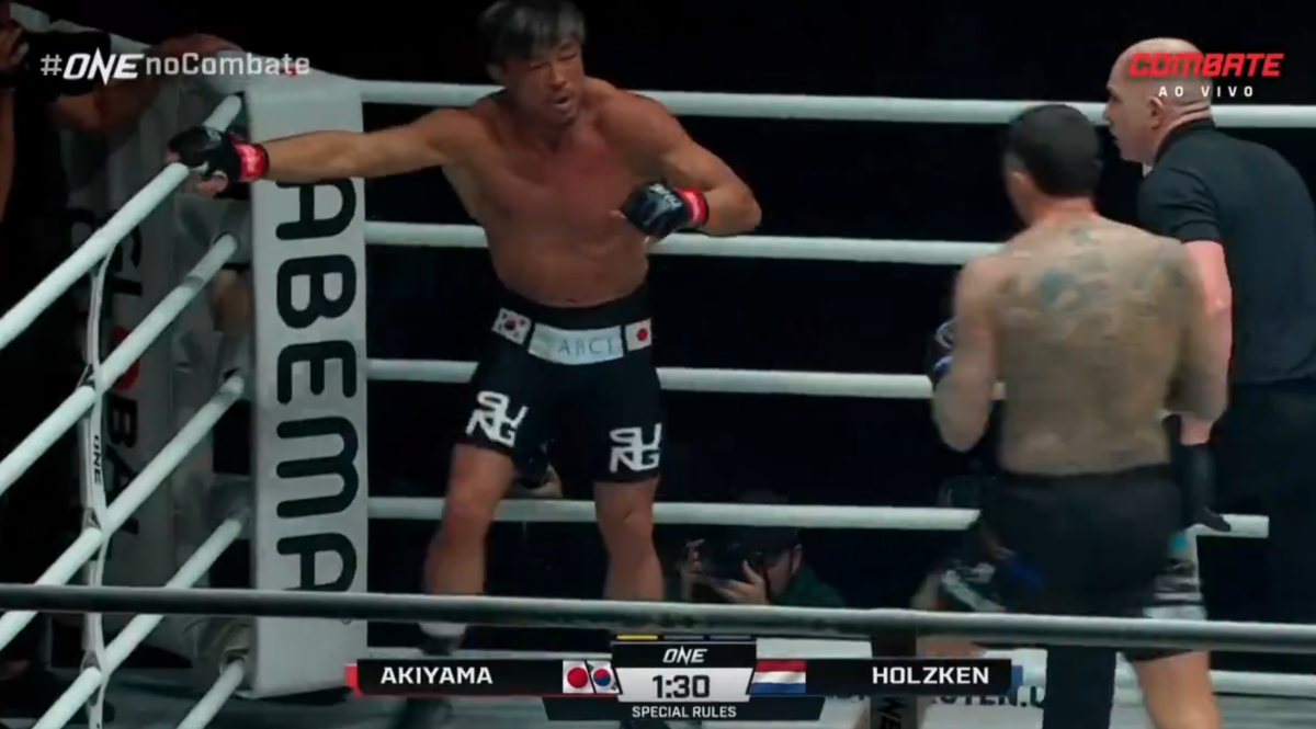 Video: Yoshihiro Akiyama suffers first-round TKO loss in mixed rules bout vs. Nieky Holzken