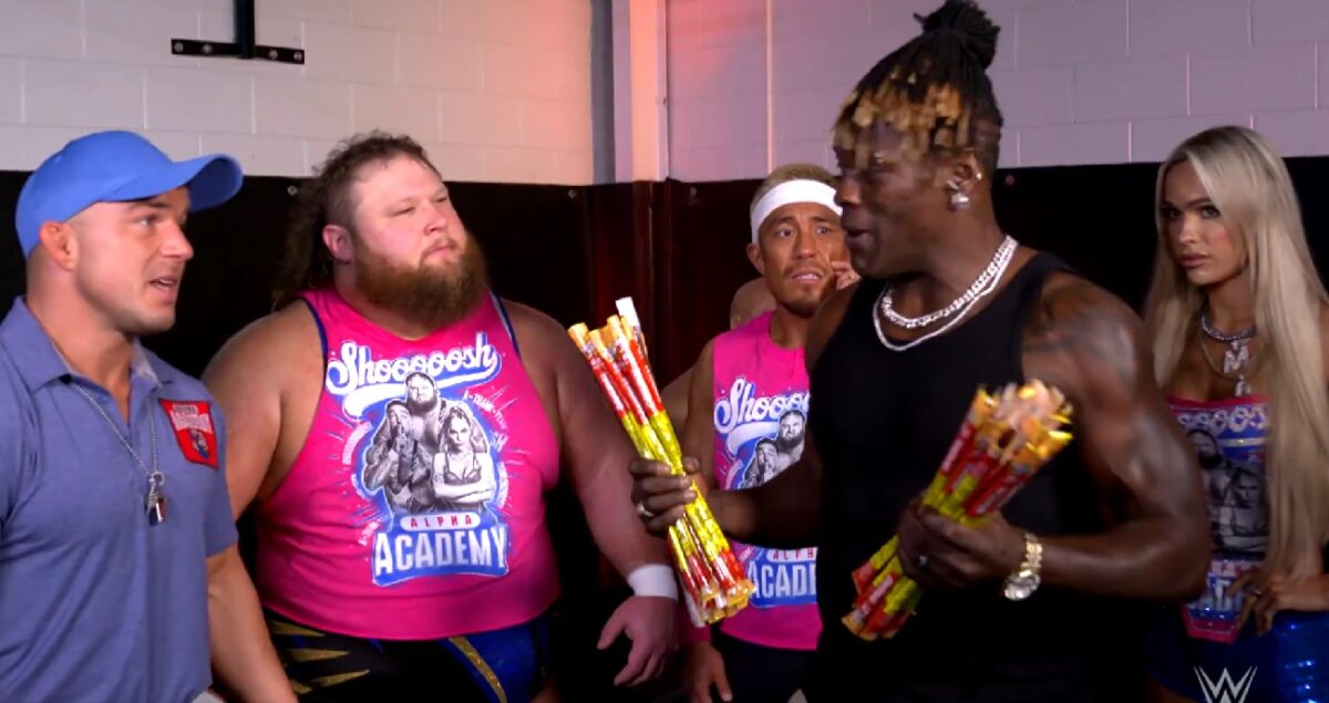 R-Truth provides the meat sticks, Otis wants you to snap into a Slim Jim
