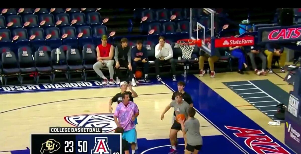 Adam Sandler proves he’s Hollywood’s best point guard (again!) in hoops footage before Arizona game