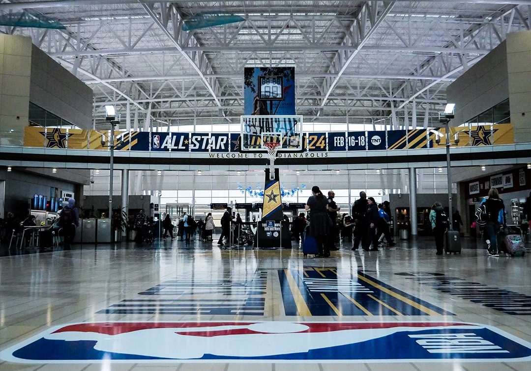 The Indianapolis airport actually installed a full-length basketball court in the terminal in honor of NBA All-Star