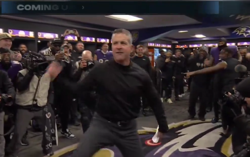 Jim Harbaugh’s goofy victory dance after Ravens playoff win inspired some incredible memes