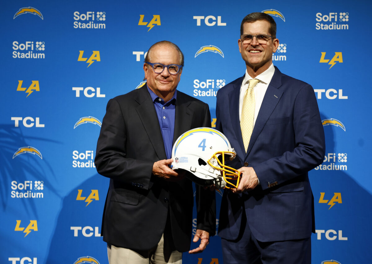 Social media reacts to Chargers HC Jim Harbaugh’s introductory press conference