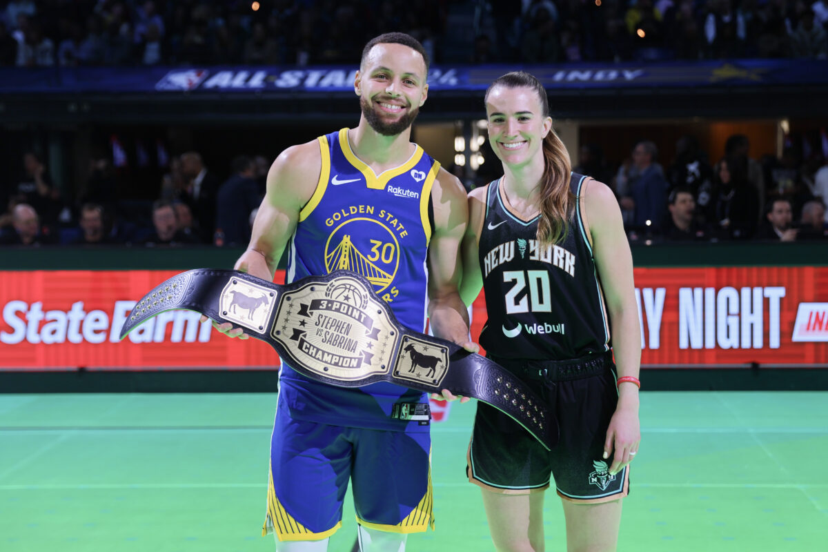 Social media reacts to Sabrina Ionescu’s three-point shootout vs. Stephen Curry