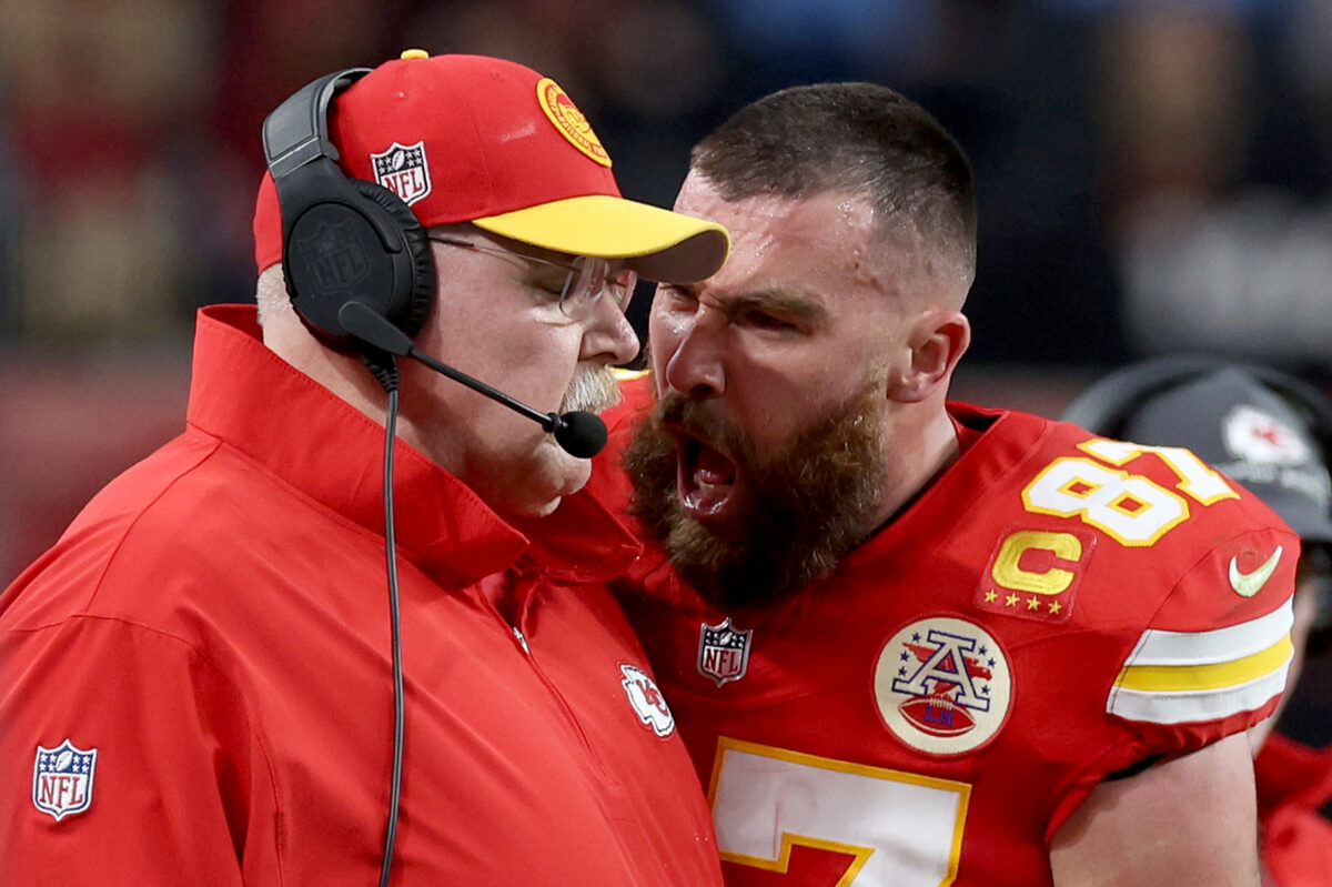Jason Kelce tells an apologetic Travis Kelce he ‘crossed the line’ on the Andy Reid bump during the Super Bowl