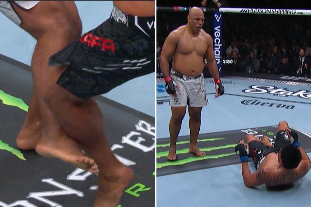 UFC 298 video: Marcos Rogerio de Lima kicks wreck Junior Tafa’s leg, spoil historic attempt