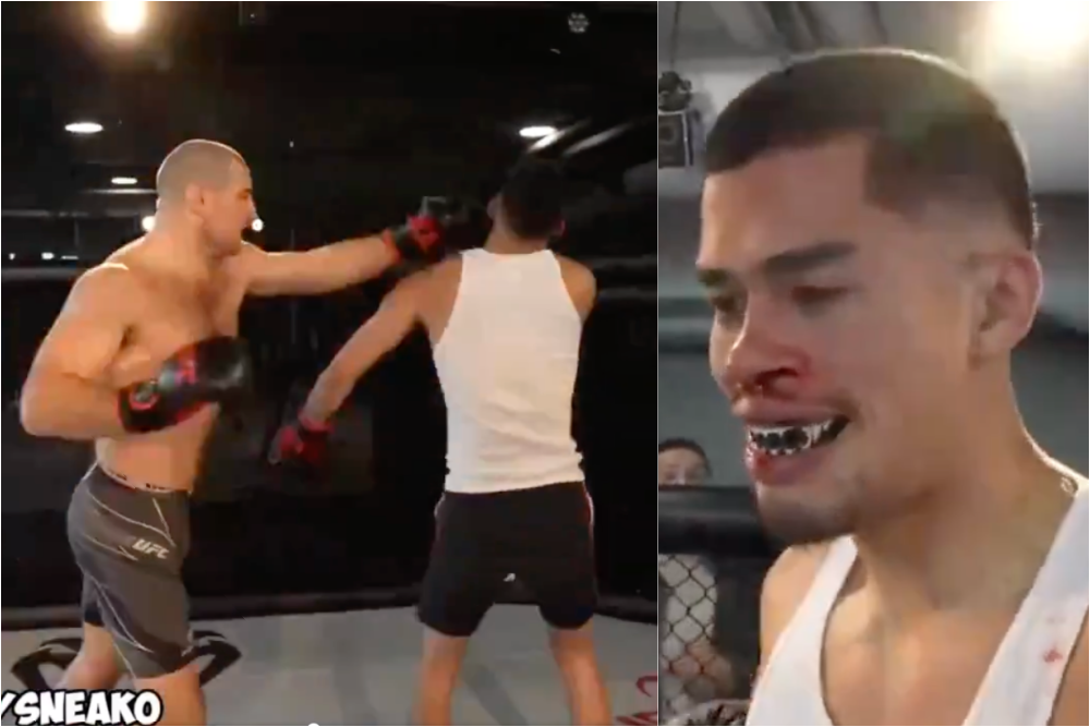 Video: Sean Strickland batters, bloodies streamer Sneako in sparring fight