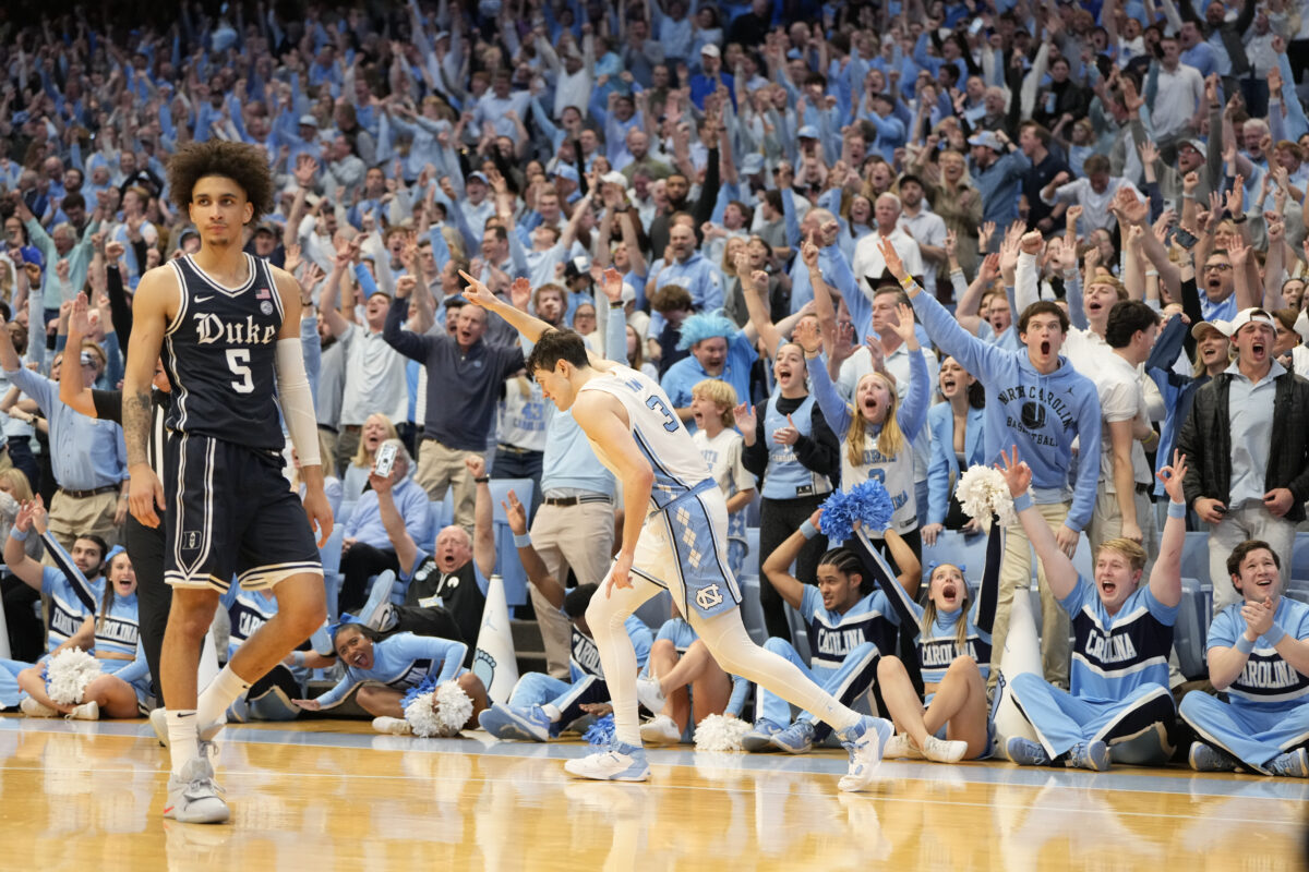 UNC students, fans rush Franklin Street after Tar Heels dominate Duke