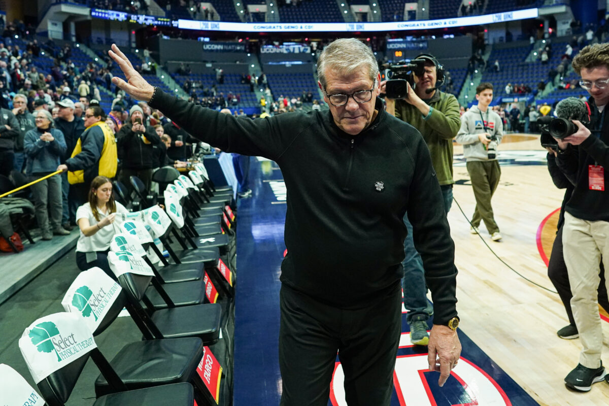 Geno Auriemma cracked a fitting ATM joke about stacking up more wins after hitting historic 1,200 wins milestone
