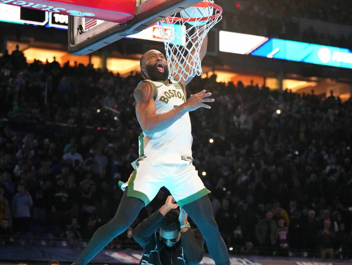 Was anything off in Jaylen Brown, Jayson Tatum’s collaboration in the NBA’s 2024 Slam Dunk Contest?
