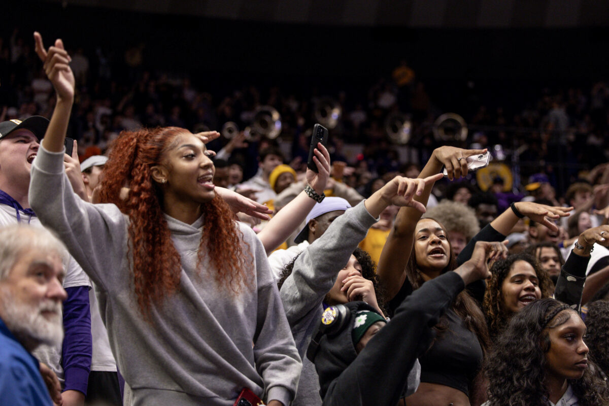 Angel Reese says she was knocked down while storming the court after LSU’s win over Kentucky