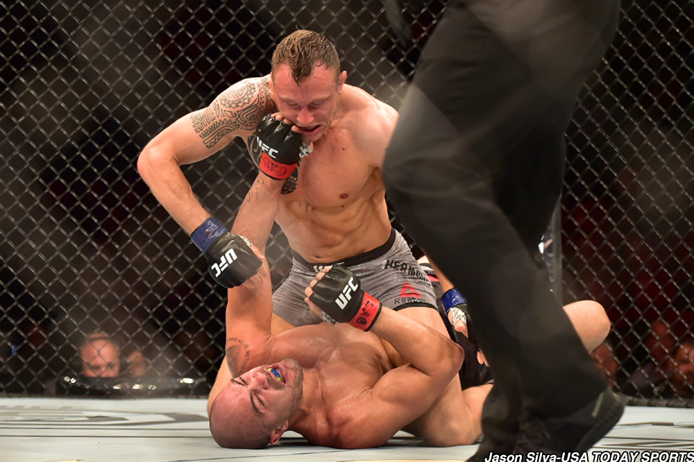 UFC free fight: Jack Hermansson stops Thales Leites with ground-and-pound in enemy territory