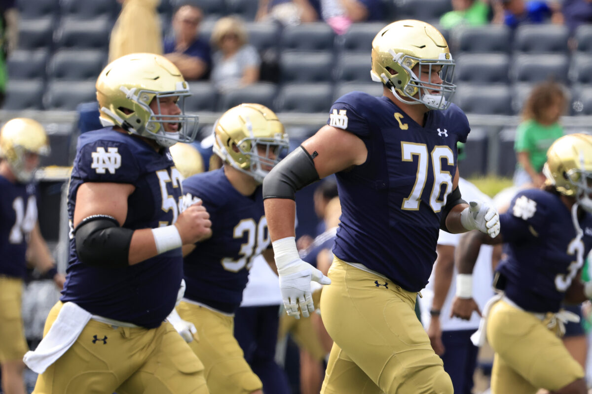 Offensive line coaches flocked to Notre Dame’s pro day