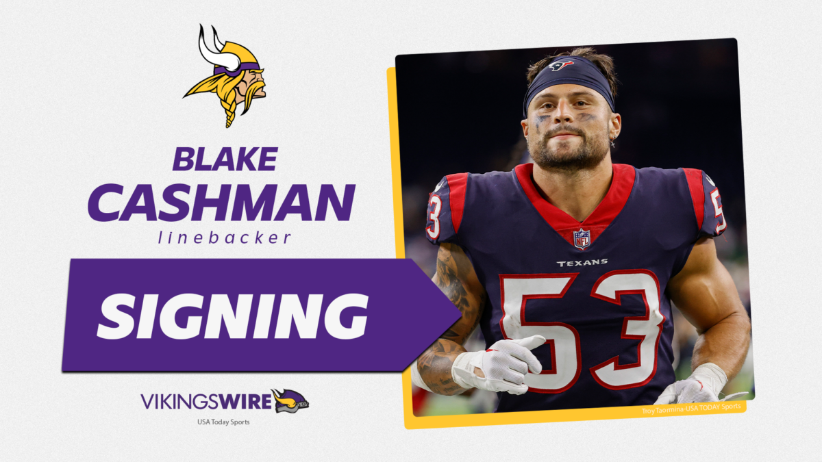 Vikings agree to terms with Texans ILB Blake Cashman