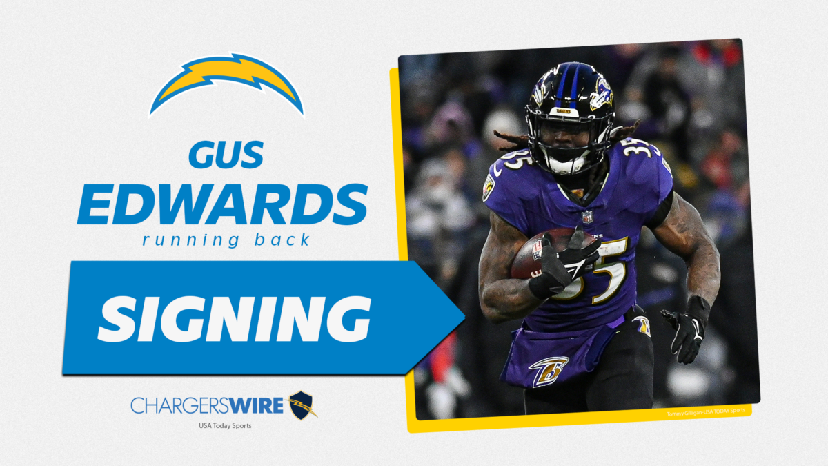Chargers agree to terms with RB Gus Edwards