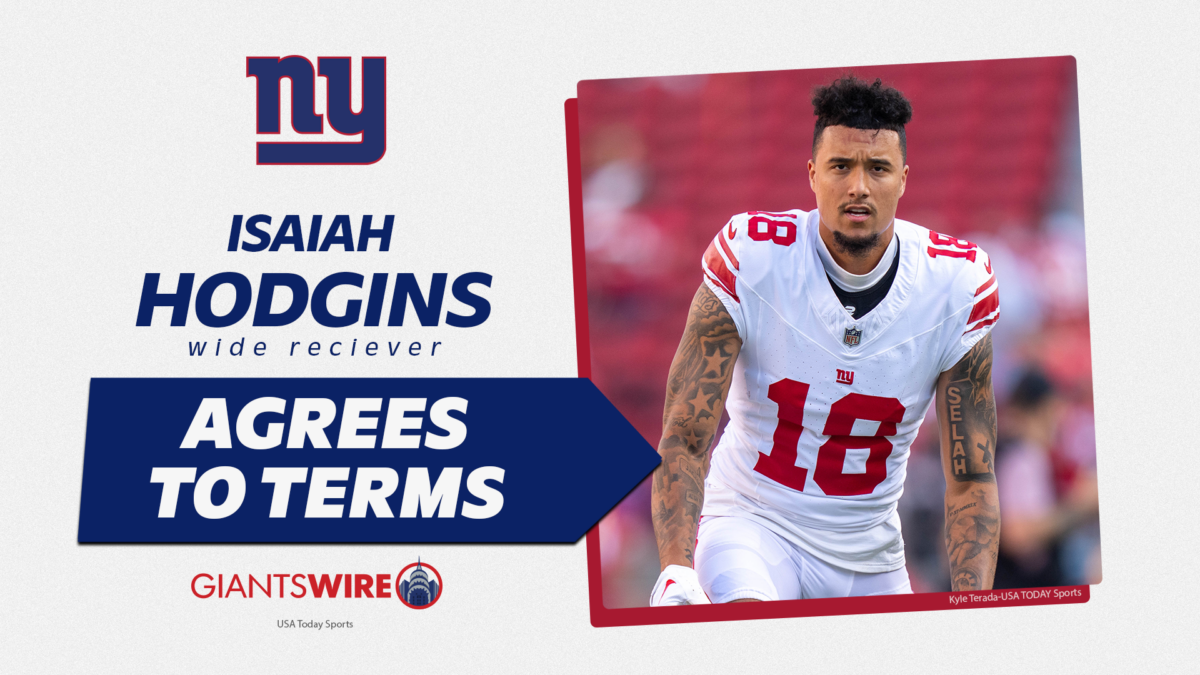 Giants agree to terms with WR Isaiah Hodgins