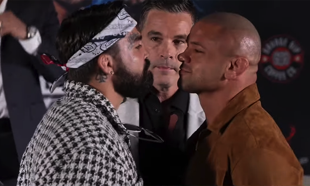 Video: Mike Perry vs. Thiago Alves first faceoff for BKFC: KnuckleMania 4 main event