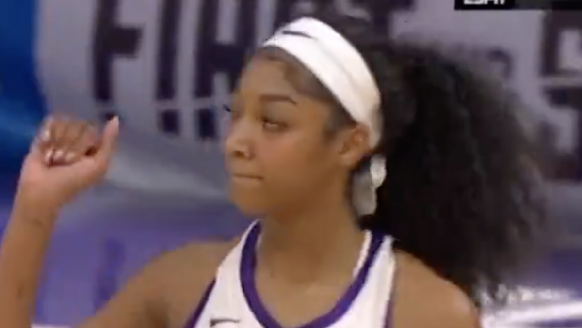 Angel Reese responded after she appeared to wave goodbye to a fouled-out MTSU player
