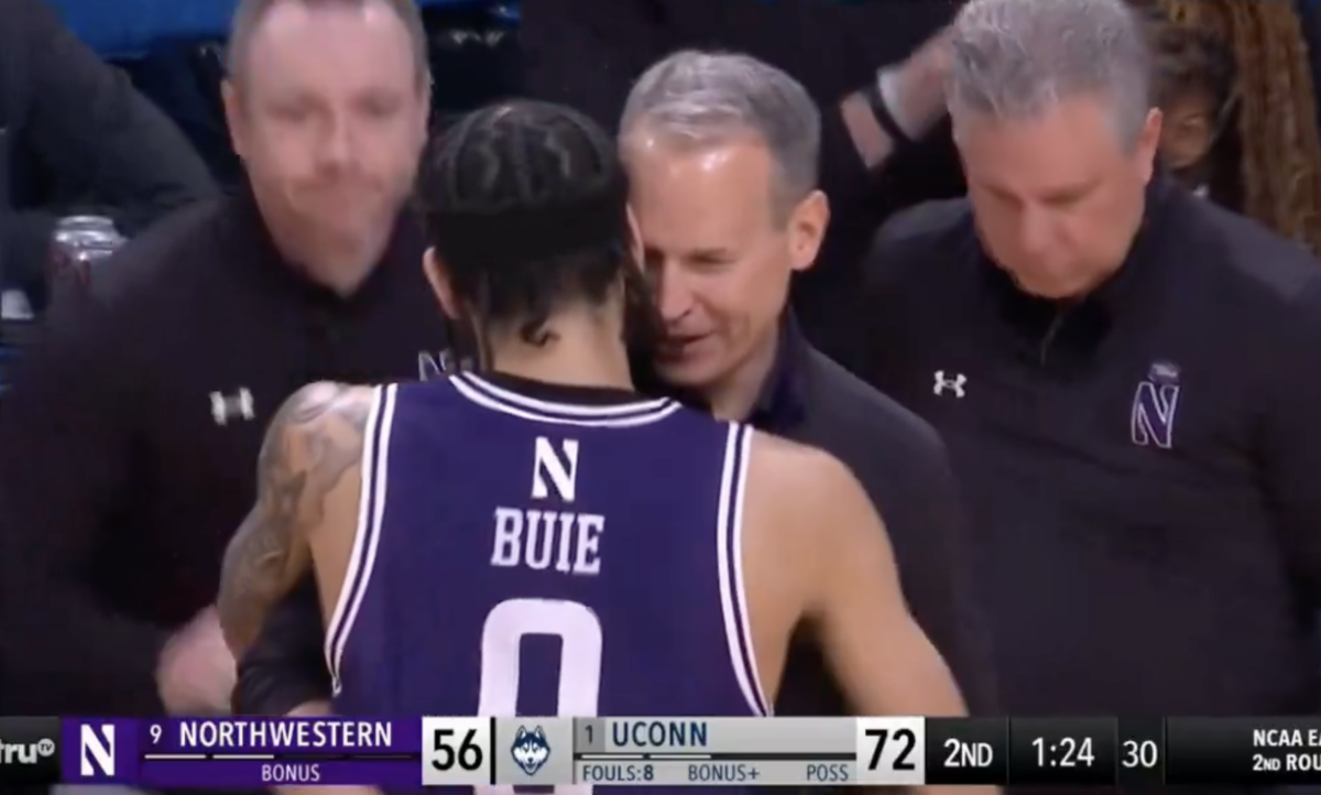 Northwestern’s Chris Collins had a beautiful message for star Boo Buie after his final college game