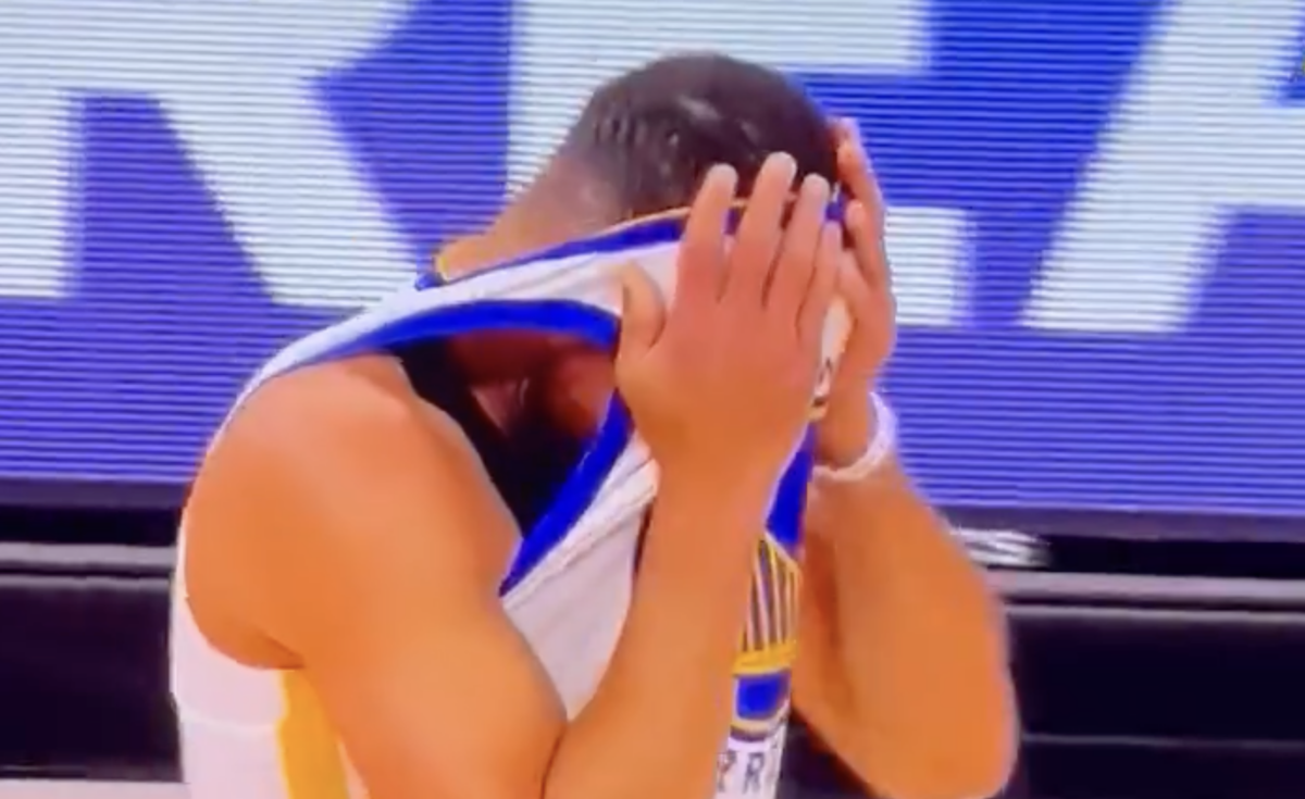 A shaken Steph Curry was seen crying after Draymond Green’s extremely early ejection