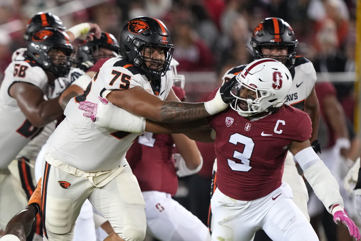 Jets on hand at Oregon State OT Taliese Fuaga’s Pro Day