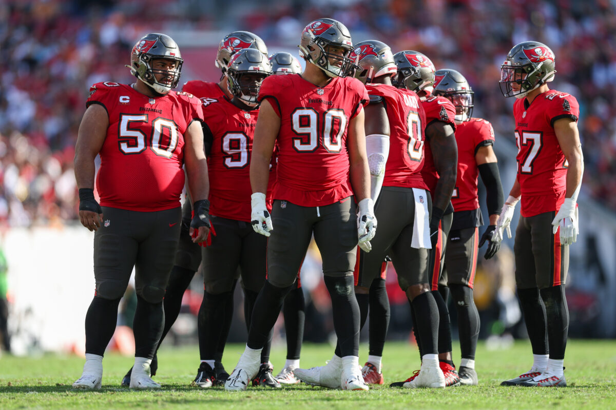 How much salary cap space are the Bucs spending on defense in 2024?