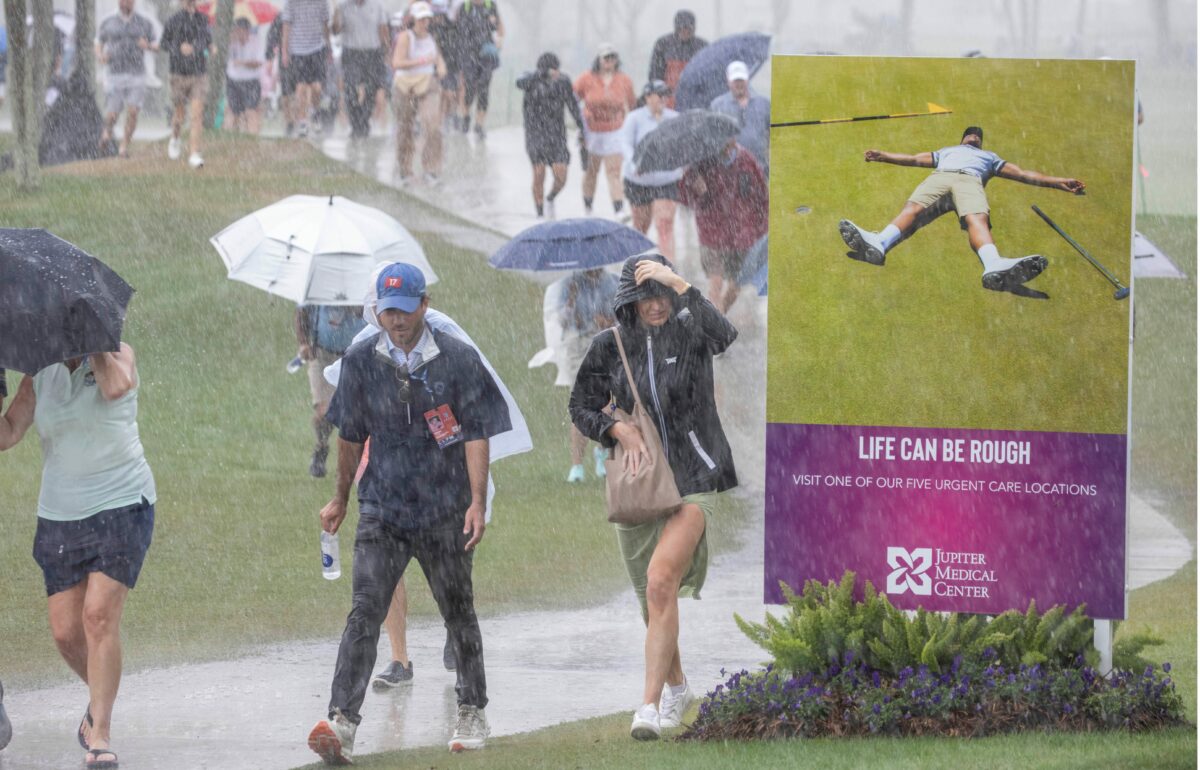 Photos: PGA Tour players, fans battle inclement weather Sunday at 2024 Cognizant Classic