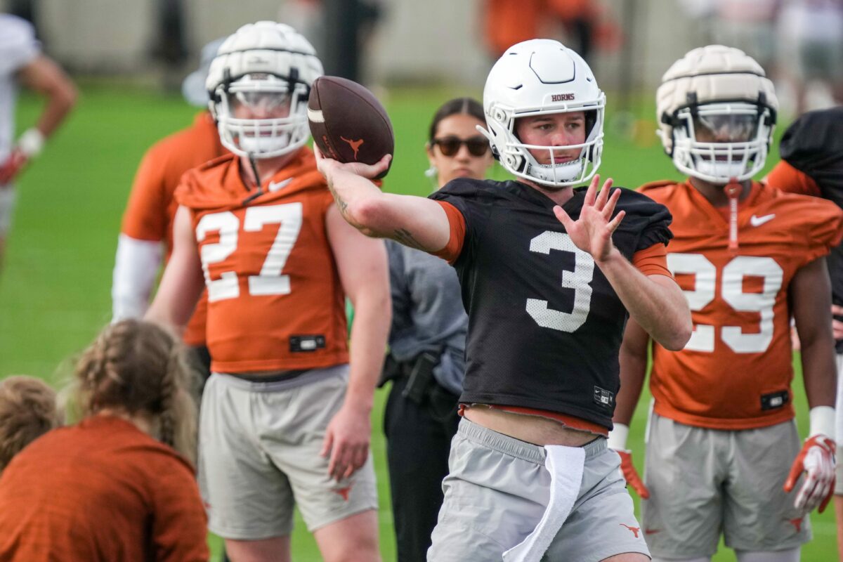 LOOK: Texas football players, coaches during the first day of spring practice