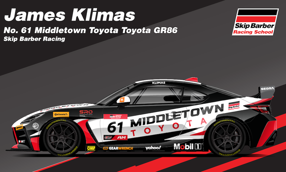 Klimas joins Skip Barber Racing for 2024 Toyota GR Cup North America