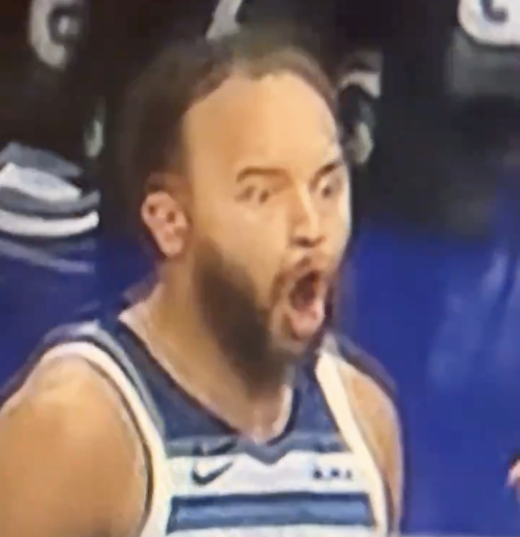 Kyle Anderson’s eyes almost popped out of his head watching Anthony Edwards’ epic dunk over John Collins