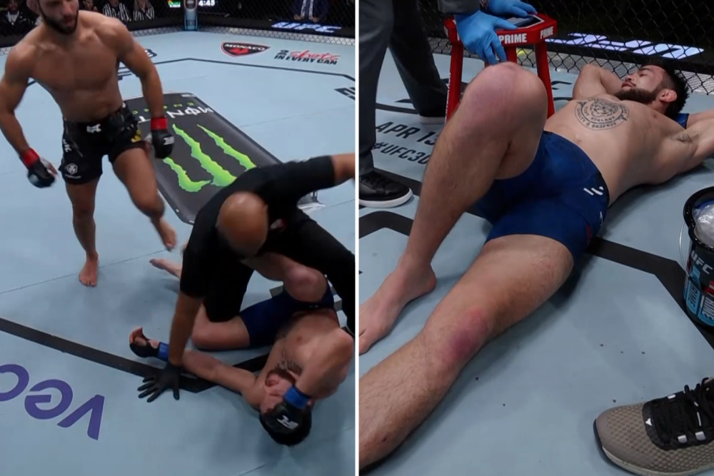 UFC Fight Night 239 video: Thiago Moises calls out Dan Hooker after barrage of leg kicks leads to TKO