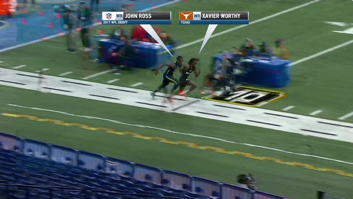 NFL simulcam video sets Xavier Worthy’s record-breaking NFL combine 40-yard dash against John Ross’ historic attempt